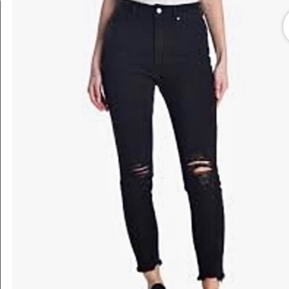 Tinsel black distressed mom jeans size 7